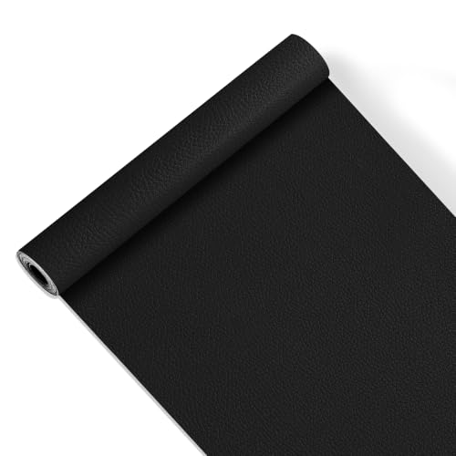 XSunLea Leather Repair Tape,16x63 inch Self Adhesive Leather Repair Patch,Vinyl Leather Repair Kit for Furniture,Car Seats,Couches,Sofas,Office Chairs,Black