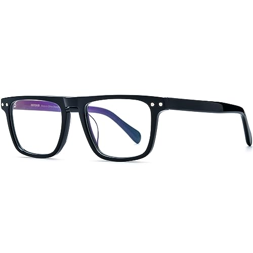 Image of HEPIDEM Acetate Optical Glasses Frame Square Magnet Clip Eyeglasses with Polarized & Night Vision & 3D Lens