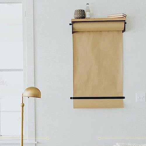 HLGKBY Distributeur Mural de décoration Murale pour Tableau mémo, Distributeur et Coupe-Papier, avec étagère en Bois et Rouleau de Papier, Facile à accrocher, Kits complets, 40/70/100/130 cm