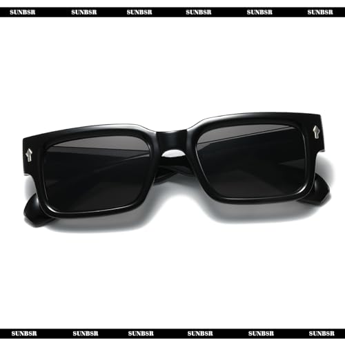 Classic Square Sunglasses for Women Men Trendy Thick Frame Rectangle Sun Glasses Chunky Black Shades4