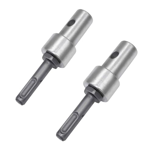 Auger Power Drill Adapter, 2pcs Garden Auger Power Drill Adapter fits Corded Drill and Cordless Drill, Electric Drill to Ground Drill Conversion Head, Round Shank Drill Chuck Adapter for Impact Driver