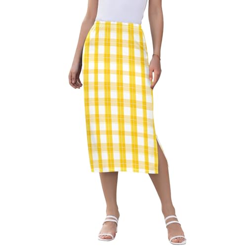 Women's Trendy Stretch Midi Skirts for Teen Girls Summer Split Midi Skirts