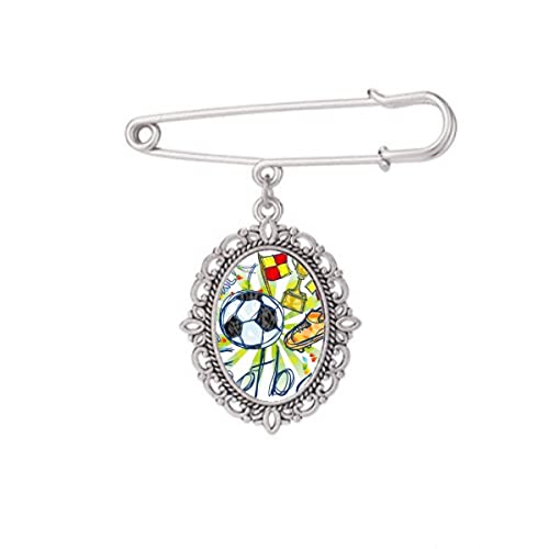 Broche de football dessin animé M pour robe et chemise