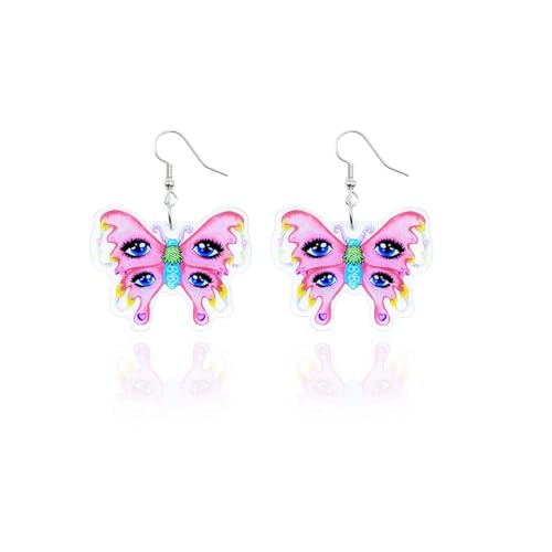 Cute Acrylic Butterfly Earrings Purple Butterfly Fans Inspired Earrings Dress Costume Cosplay Accessories Gifts for Women Fans