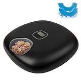 Rechargeable Automatic Timer Cat Feeder, Wet Food Auto Pet Food Dispenser for Small Dogs with Programmable Timer 8 oz per Meal, 5+1 Meals, Black
