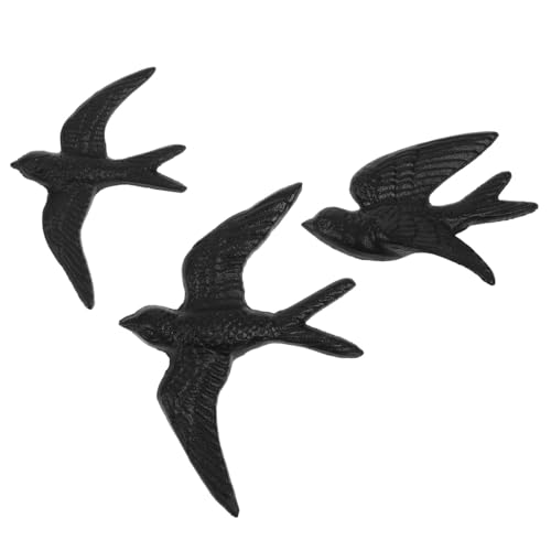 PRETYZOOM Lot De 3 Décorations Murales En Métal Oiseaux En Fonte Suspendues Style Rustique Pour...