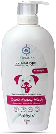 Petlogix Natural Gentle Puppy Wash Shampoo for Pet Cats, Dog & Puppies Cleanser with Lavender & Chamomile Extracts, 400g