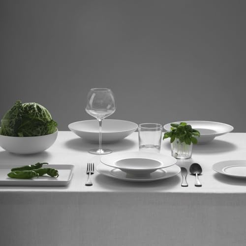 WEISSESTAL Servzio piatti giornalieri 18 pezzi per 6 persone, in porcellana effetto pietra - Linea Terrea (Bianco, 6 Posti, 18 Pezzi)