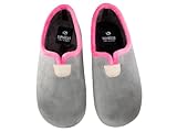 Pantuflas de Casa para Mujer Cálidas, Ligeras y Antideslizantes Interior Suave de Invierno Zapatillas Cerradas de Felpa Mod Z4SE (GRIS, Sistema tallas calzado EU, Adulto, Números, mediano, 39)