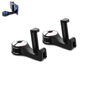 2 in 1 Car Headrest Hidden Hook with Phone Holder,Multifunctional Car Back Seat Headrest Hooks,360° Rotation Headrest…
