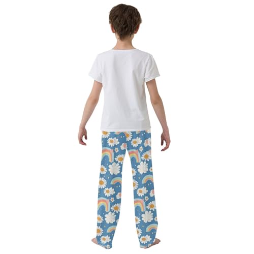 Pajama Bottoms, Pajamas Long Pant Daisy Flowers Rainbow Lounge Wear Casual Sleep Pants Soft Pjs Sleepwear3