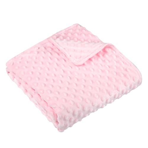 Image of SWESEN Baby Blanket for Girls, Soft Crib Blanket 30 x 40 Inch, Newborn Blankets for Nursery, Stroller, Toddler Bed, Carseat, Double Layer, Pink