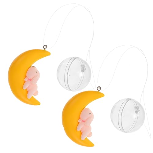 Sosoport 2stücke Aquarium Dekorative Statuen Schwimmende Unterwasser Tierfiguren Mit Mond-Design Für Fischtank Dekoration Langlebige Und Pflegeleichte Für Aquarien Und