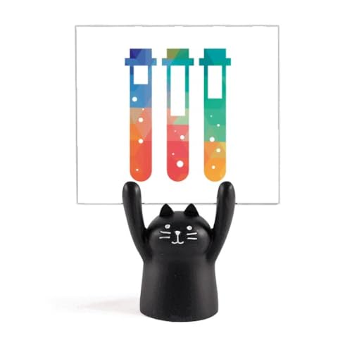 異なる液体の試験管化学 カートゥーン黒猫スタンド型メモホルダー装飾