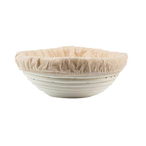 Set Of 2 Round 8.5 Inch Bread Banneton Proofing Basket Sugus House -Brotform Bread Dough Rising Rattan Proofing Basket & Liner Cloth - Perfect For Artisan Bread Dough #TOP1