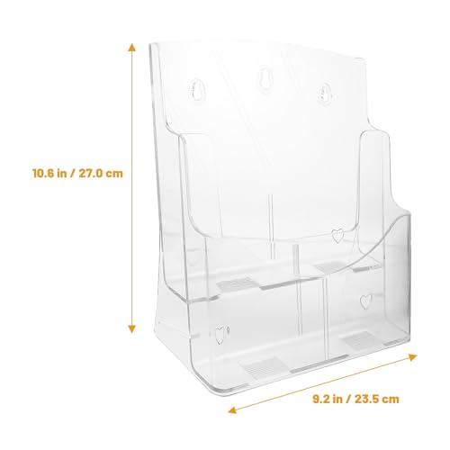 Porte-documents rangement pour documents en acrylique mural transparent multi-niveaux bureau - 3