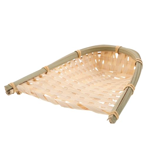 SOIMISS Recogedor de Bambú Tejido Artesanal Colgante Decorativo para Pared Accesorio para Manualidades Creativas Tamaño Mediano Color Natural Adecuado para Decoración del Hogar y
