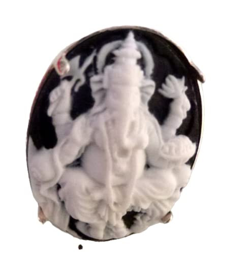 Bague camée Ganesh argent 925 ajustable idée cadeau idéal