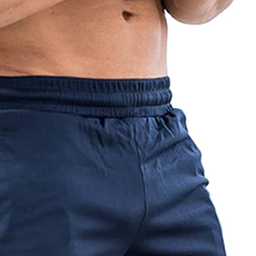 Shorts Esportivos Masculinos, Tecido de Malha Com Fecho de Cordão e Absorvente de Suor Shorts de Cor