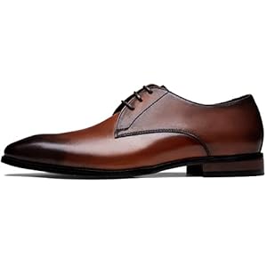 Jousen Men’s Dress Shoes Leather Formal Business Oxford Derby Shoes Brogue Wingtip Retro Dress Shoes for Men