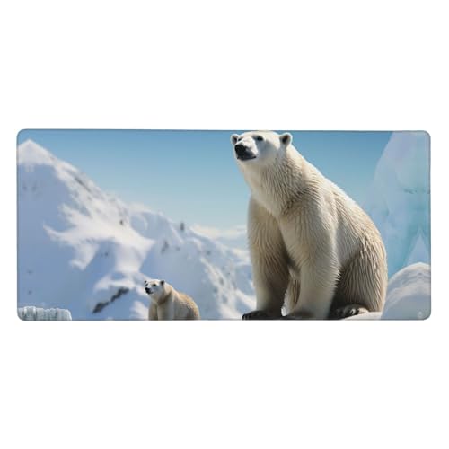 Tapis de souris pour ordinateur de bureau à domicile motif pingouin et ours