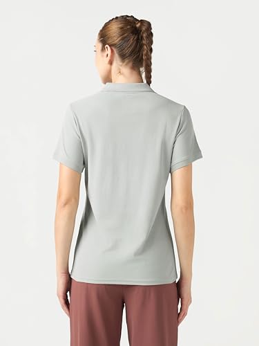 Image of TECHNOSPORT Womens Polyester Slim Fit Solid Half Sleeve Polo Matpiq T-Shirt with Techno Dry, Anti Static for Regular Use