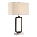 Lite Source Table LAMP W/LED Night, Walnut/Linen SHD, E27 A 100W&LED 6W LS-23022