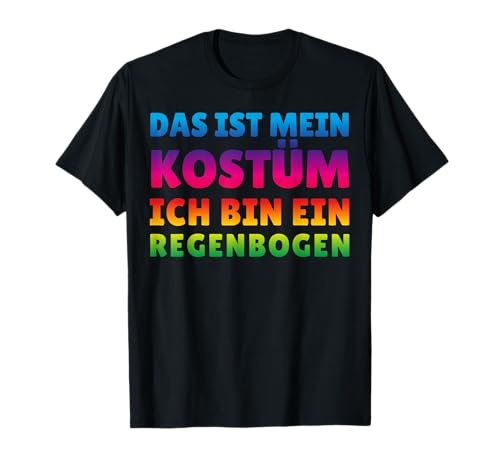 Lustiges Regenbogen Kostüm für Fasching Karneval Halloween T-Shirt