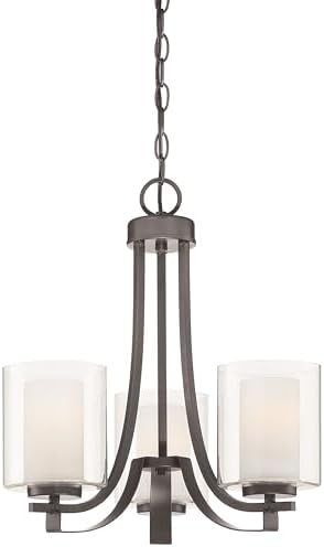 Minka Lavery 4103-172 Parsons Studio Chandelier, 3-Light, 300 Total Watts, 18-in H x 18.5-in W, Smoked Iron