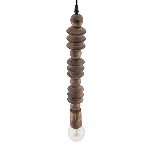 Image of Homesake Rustic Beaded Swag Pendant, Balcony Bar Cafe Living Dining Room, Retro Loft Light, Ceiling Hanging Light (Walnut, Mix)