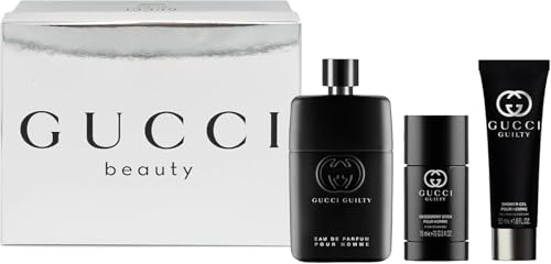 Gucci Guilty Pour Homme 3 Pcs Gift Set: Eau de Parfum 90ml Spray + 75ml Deo + 50ml Gel - Hard Box