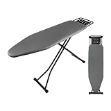 Ironing Board Full Size, Heat Resistant Cover Iron Board with Steam Rest, Ultra Thick Padding, Height Adjustable Heavy Sturdy Metal Frame Legs Ironing Stand,Non-Slip Foldable (54"x13", Square Rest)