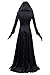 Gosbeliy Womens Moth Lady Cosplay Dress Halloween Black Cloak Costume,female,Small
