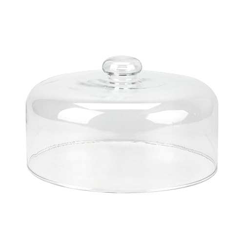 KVMORZE 11 Inch Clear Cake Dome Cover, Glass Round Cake Stand Cover, Pastry Display Cloche for Food Plastic, Cake Cover Lid for Cake Stand Cake Plate Display Serving Platter (11 Inch - Glass)