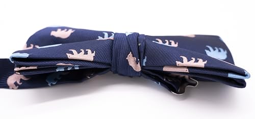 Carahere Mens Bow Tie Handmade Pre-Tied Fun Pattern Bow Ties for Men Blue Pink - Thumbnail 5