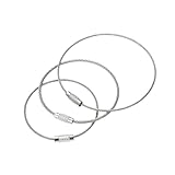 GIUPLOKID Schlüsselanhänger-Kabel, Edelstahl-Draht, Kabelschlaufe, Schraubverschluss, Schlüsselanhänger-Seil, 12 Stück, verschiedene Größen(30 cm,Thick 1.5mm)