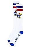 NCAA Kansas Jayhawks Tube Socks, One Size, White/Blue