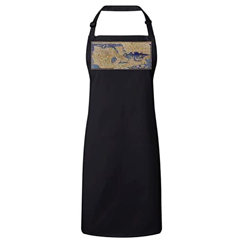 Tablier cuisine premium noir carte du monde cadeau idéal chef