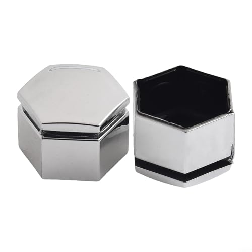 Lot de 20 cache-écrous de roue de 22 mm chromés avec outil de démontage pour boulons de voiture Protection antirouille