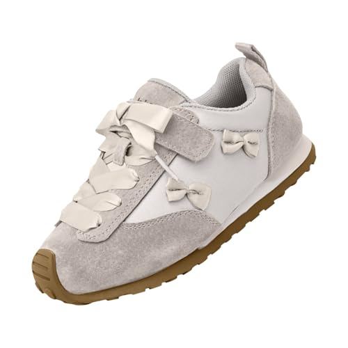 Girls Sneakers Lace up Lightweight Soft Sole Girls Athletic Shoes Kids Casual Non Slip Walking Sports Shoes