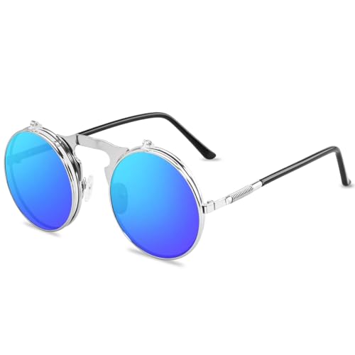 Lunettes de soleil rétro rondes en métal idéales pour vos festivals d'été