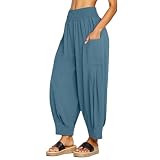 Pantalones De Lino Mujer Pantalones Mujer Tallas Grandes Mallas con Bolsillos Pantalón Blanco Chandal Verano Sudaderas Pantalon Talla Grande Largo Pijama Ropa Calcas Mulher Ajustable Ibicenca Cintura