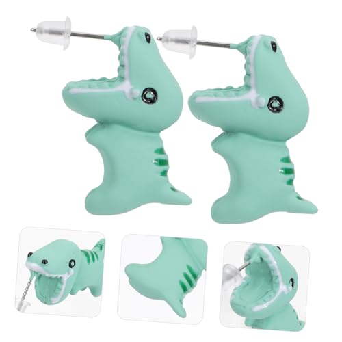 Pendientes de dinosaurio verdes de plástico como obsequio para San Valentín 7