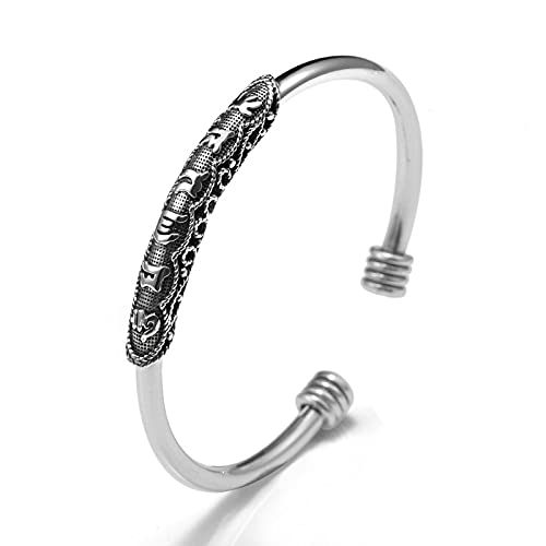 Bracelet en argent sterling 925 vintage sculpté à la main, bijou raffiné