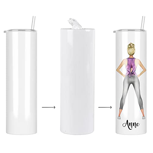 Image of 6x12 Inch White Sublimation Shrink Wrap Sleeve for 30 OZ Sublimation Skinny Tumbler and Other Sublimation Blanks, Heat Transfer Shrink Wrap Sleeve for Print by Oven, 50 Pcs Shrink Wrap Film