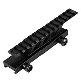 FOCUHUNTER Riser Mount Tactical High Profile Scope Mount Basis Riser Weaver Picatinny-Schiene 20 mm Aluminium mit 13 Picatinny-Schienenschlitzen