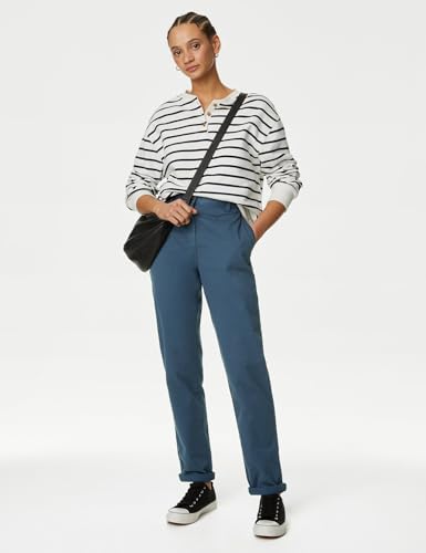 Image of Marks & Spencer Cotton Rich Tea Dyed Slim Fit Chinos