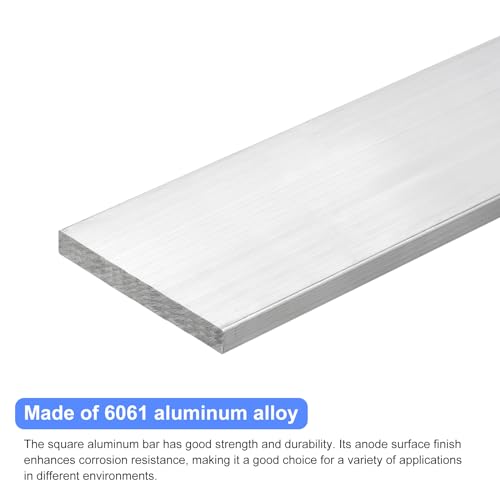 Image of uxcell Square Aluminum Flat Bar, 5 /16 inch Thick 2.8 inch Width 10 inch Length Square Aluminum Bar 6061 Aluminum Flat Plate, 8 x 70 x 254mm T6511 Solid New Mill Stock for Industrial Building