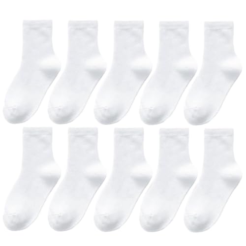 5-Pack Soft Girls Socks Crew Socks for Girls Youth Unisex Athletic Fashion Cute Warm Sock Multipacks Kids for Sports