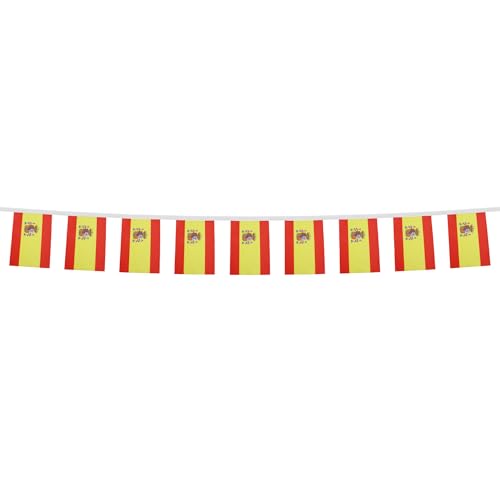 Image of AZ FLAG Spain 6 meters BUNTING Flag 20 flags 9'' x 6'' - Spanish STRING flags 15 x 21 cm